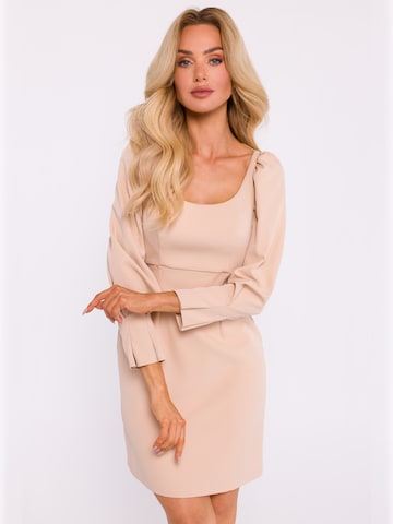 made of emotion - Vestido en beige: frente