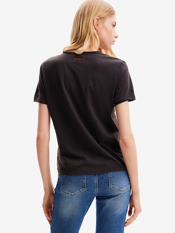 Desigual T-Shirt 'Rhinestone The Rolling Stones' in Schwarz