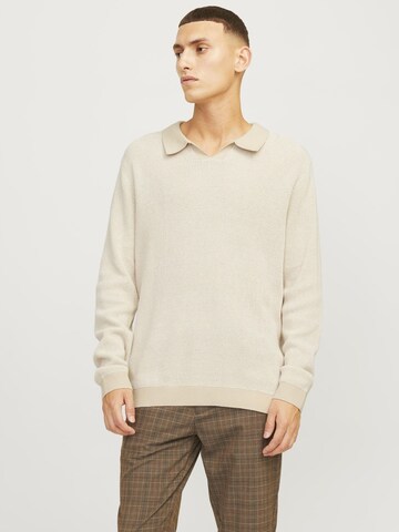 Pull-over JACK & JONES en beige : devant