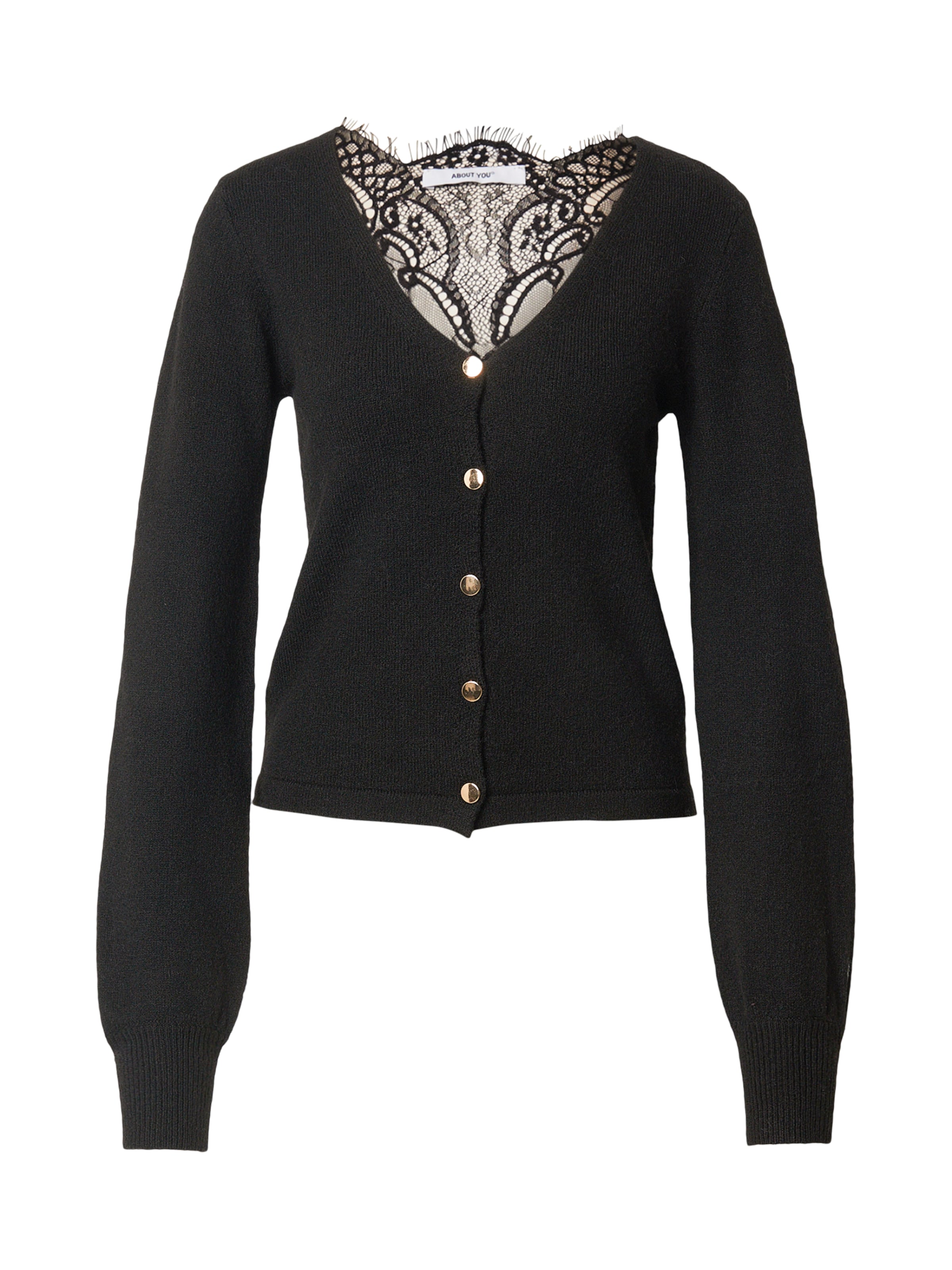 ABOUT YOU Πλεκτή ζακέτα 'Vanessa' σε μαύρο: μπροστά