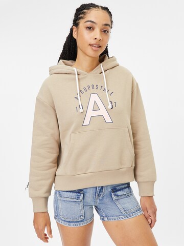 Sweat-shirt AÉROPOSTALE en beige : devant