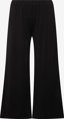 Wide Leg Pantalon Ulla Popken en noir : devant