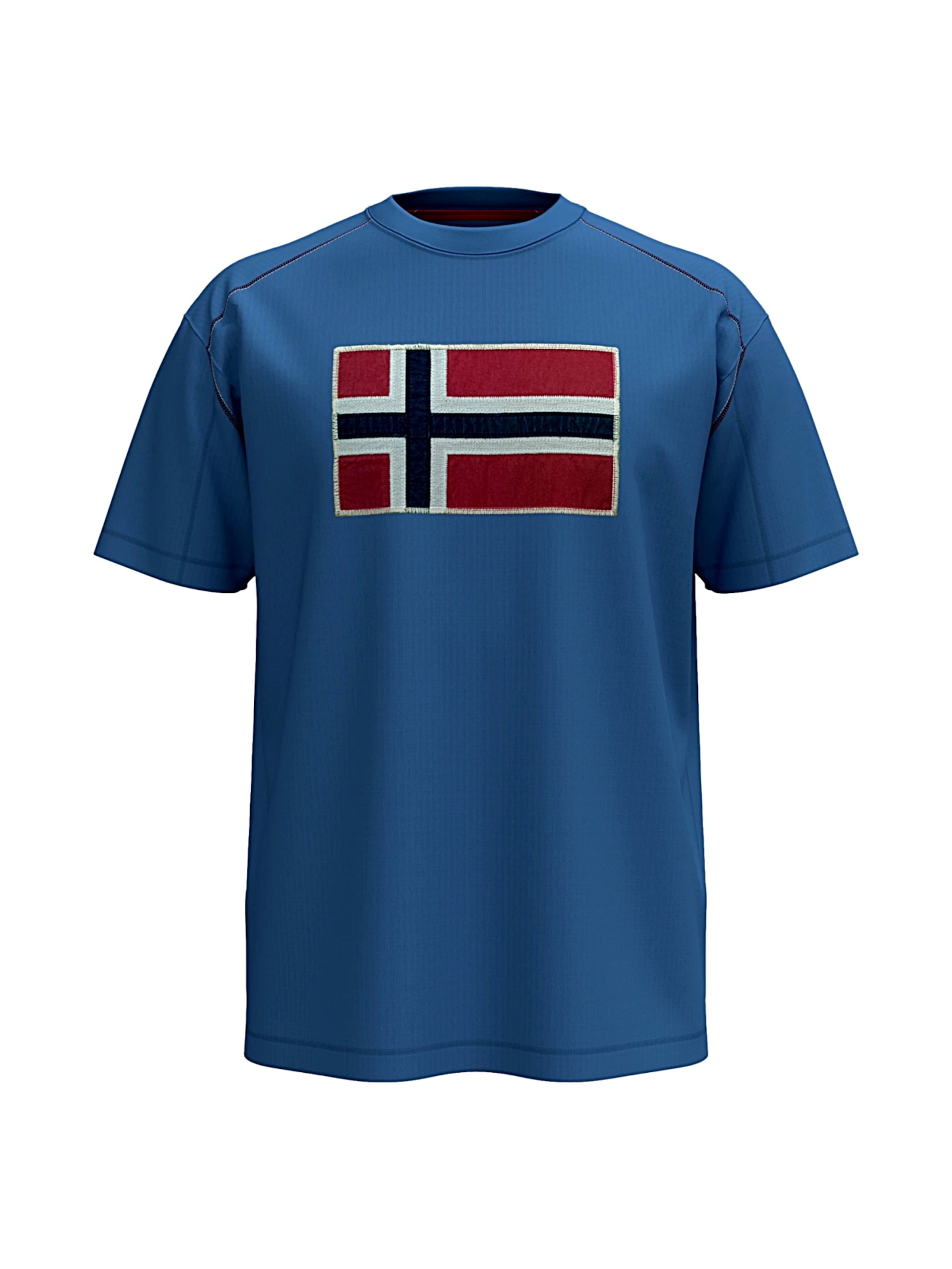NAPAPIJRI T-Shirt en bleu / rouge, Vue avec produit