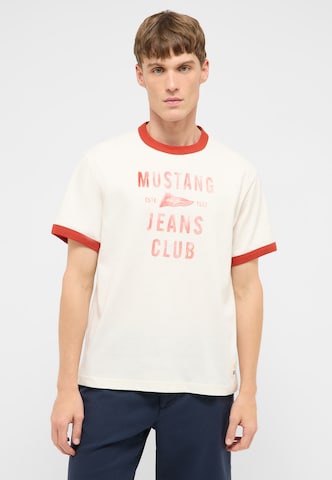 MUSTANG Shirt 'Akron' in Weiß: Vorderseite