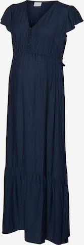 Robe-chemise 'MLFlorence Lia' MAMALICIOUS en bleu : devant