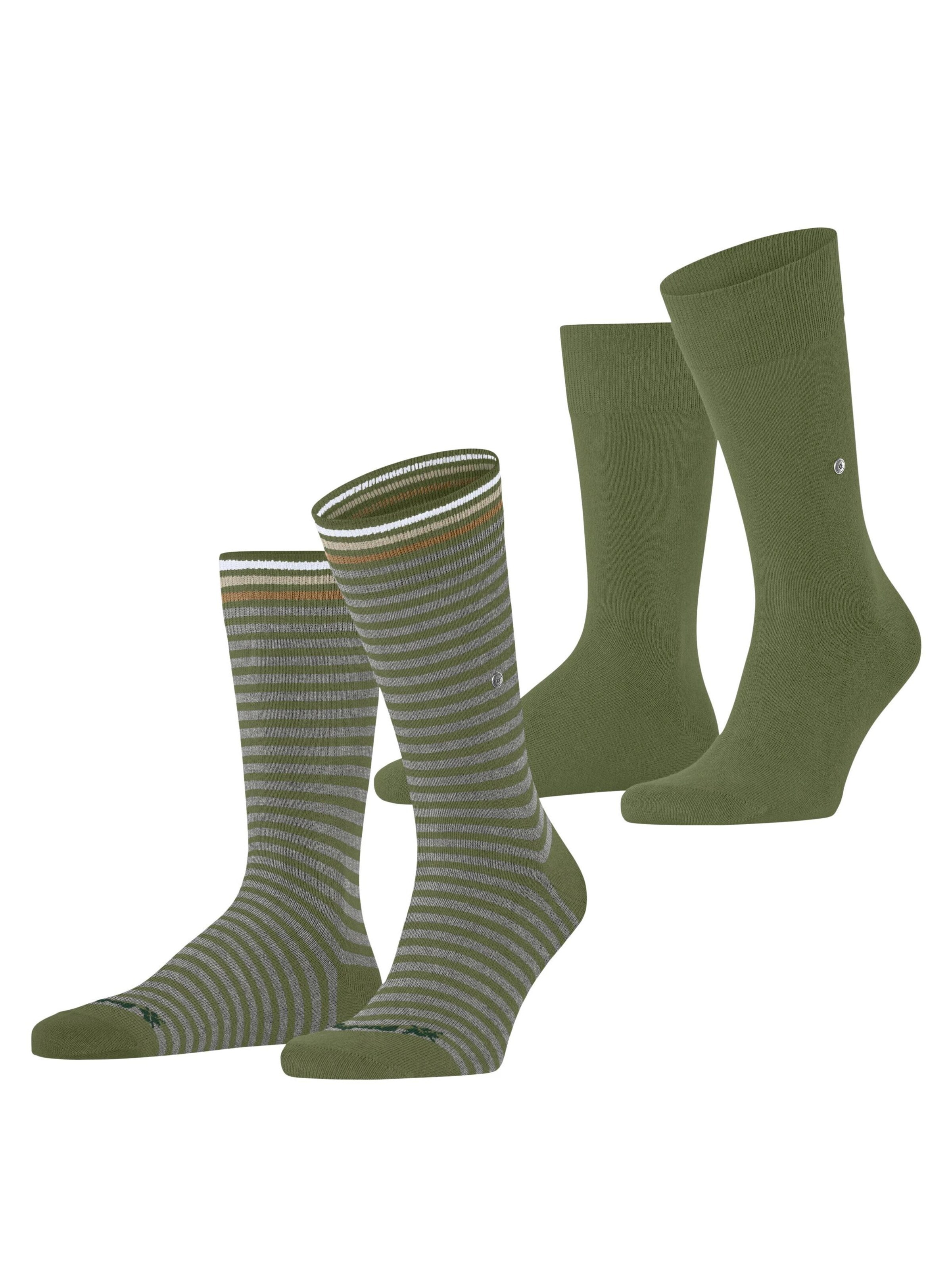 BURLINGTON Socken 'Everyday Stripe 2-Pack'‌‌‌‌‌‌‌ in Grün: Vorderseite