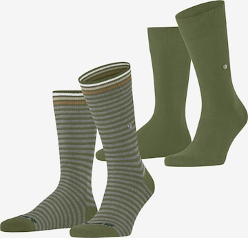 BURLINGTON Socken 'Everyday Stripe 2-Pack' in Grün: Vorderseite