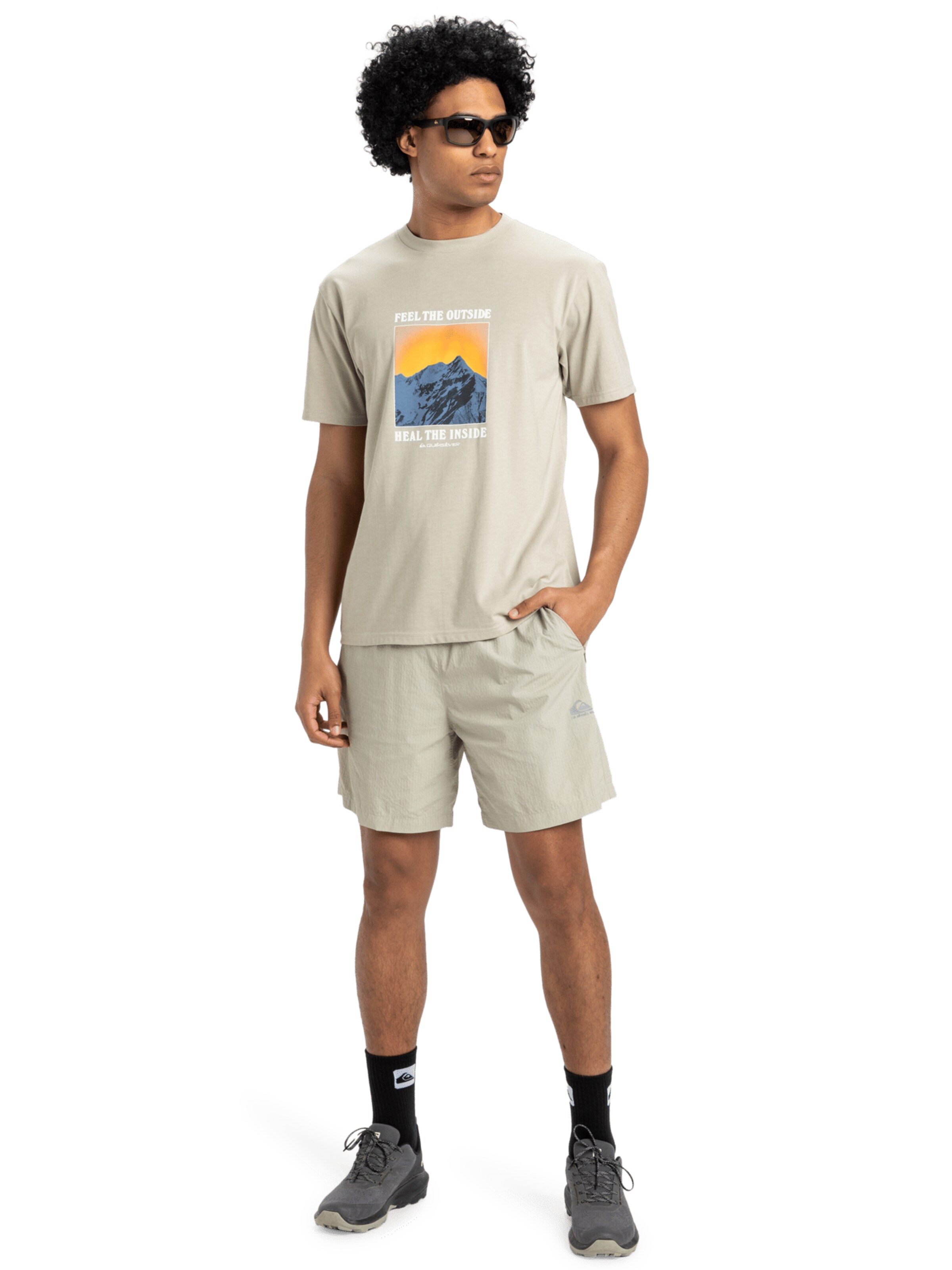 QUIKSILVER Shirt 'Feel The Outside' in Grey