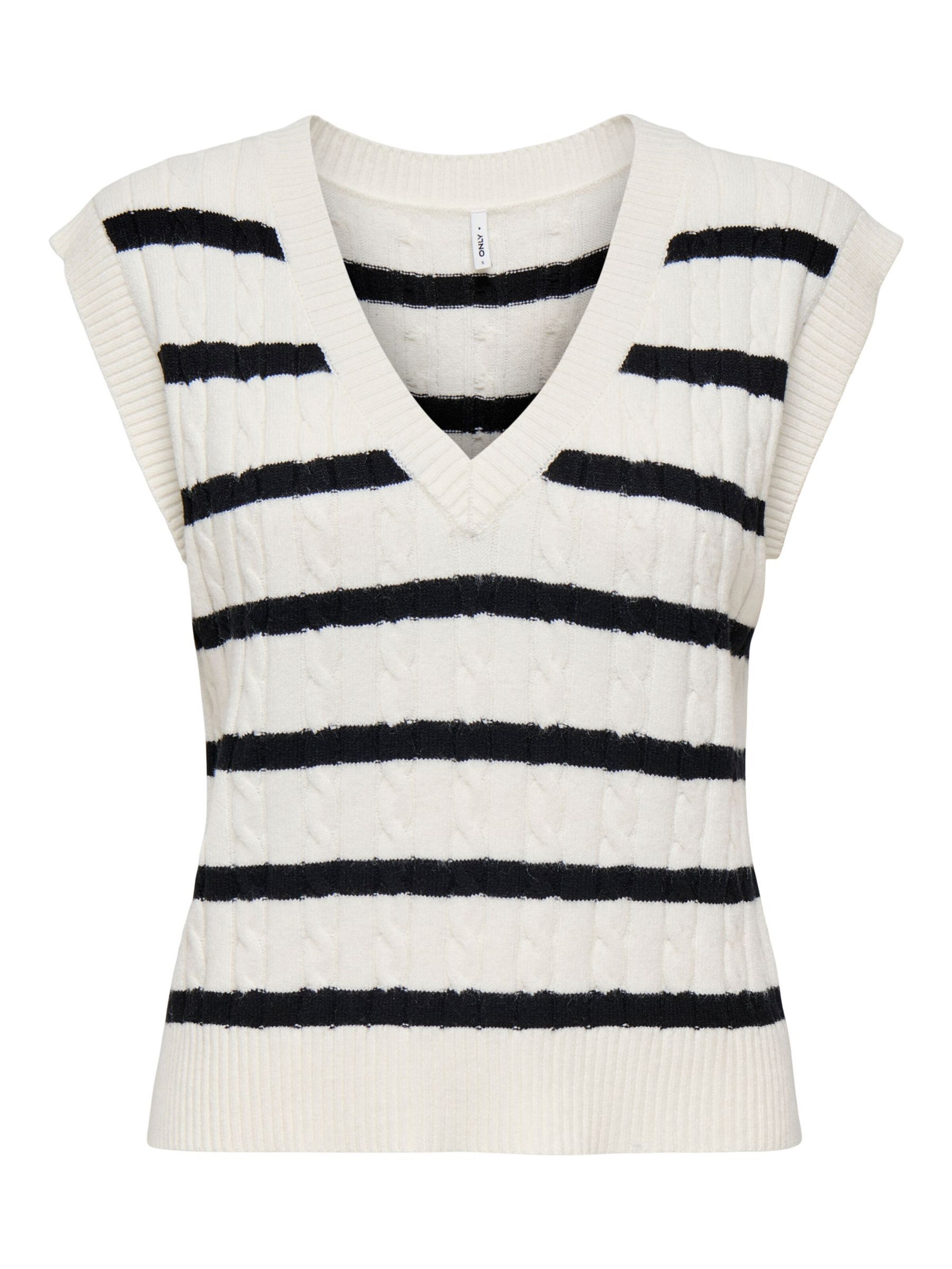 ONLY Gilet 'ONLKATIA' en noir / blanc, Vue avec produit