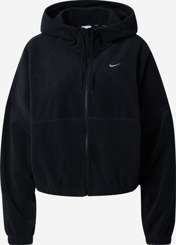 NIKE Functionele fleece jas 'ONE' in Zwart: voorkant