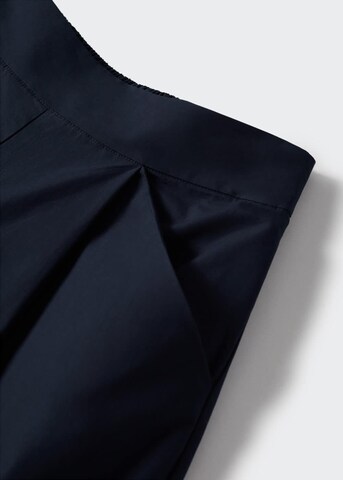 MANGO Široký strih Plisované nohavice 'Trona-H' - Modrá