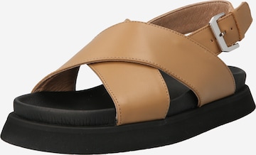 Garment Project Sandals in Brown: front