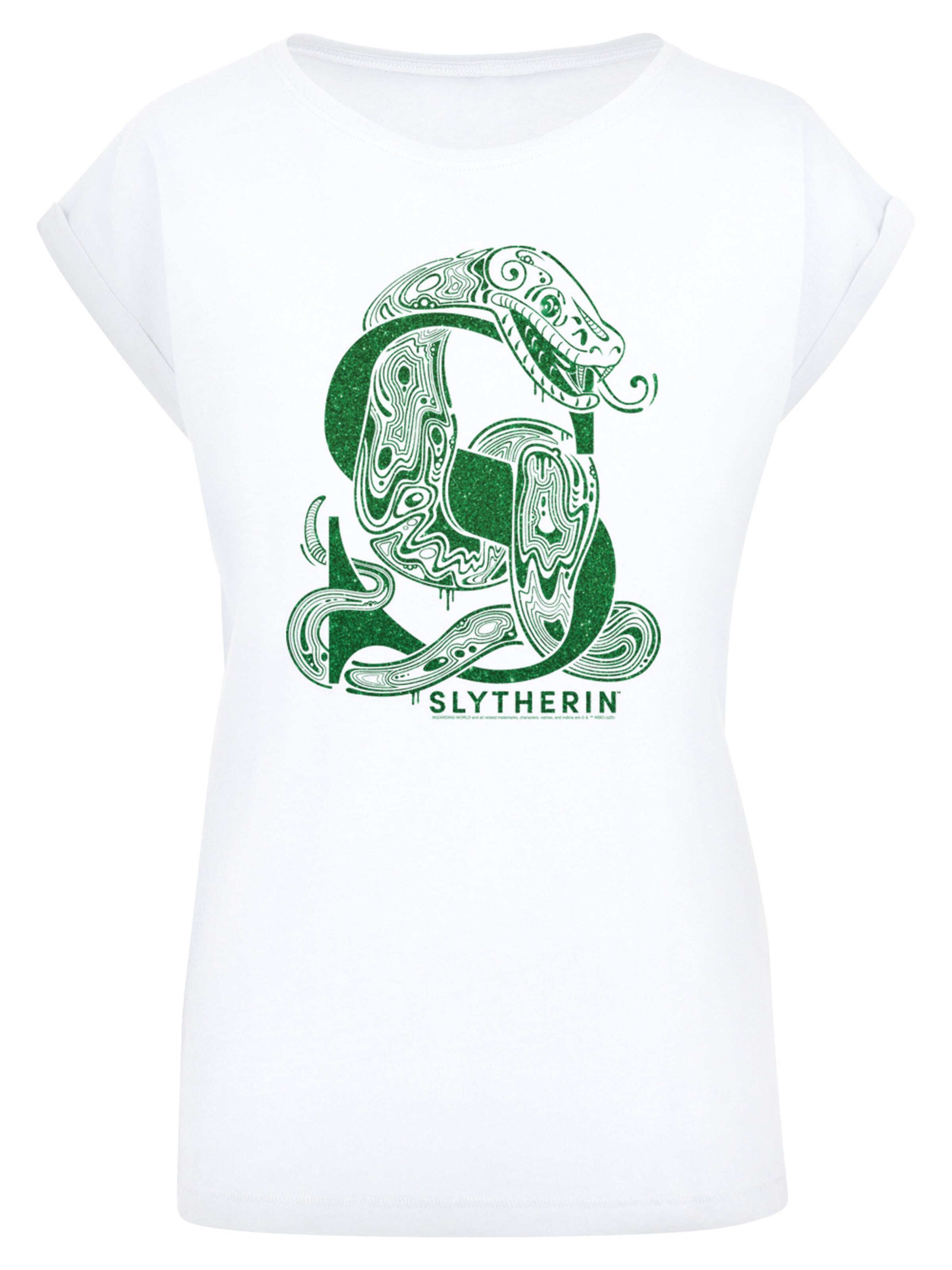 F4NT4STIC T-Shirt 'Harry Potter Slytherin' in dunkelgrün / weiß, Produktansicht