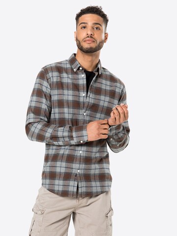 Bruun & Stengade Regular fit Button Up Shirt 'Hamza' in Brown: front