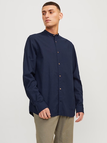 JACK & JONES Comfort fit Button Up Shirt 'Summer Band' in Blue: front