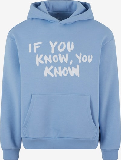 Mister Tee Collegepaita 'If You Know' värissä vaaleansininen / valkoinen, Tuotenäkymä