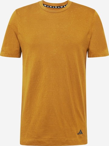 dzeltens ADIDAS PERFORMANCE Sporta krekls: no priekšpuses