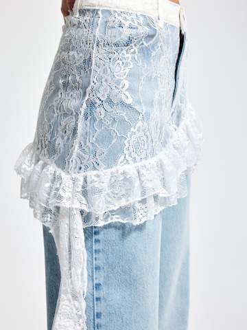 IT'S BASIC Regular Jeans 'LACE STRAIGHT HIGH RISE JEANS' in Blauw