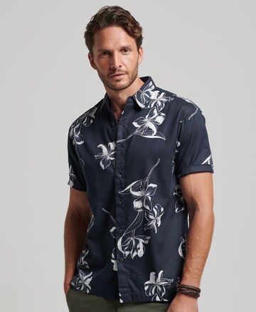 Superdry Comfort fit Overhemd 'Hawaii' in Blauw: voorkant