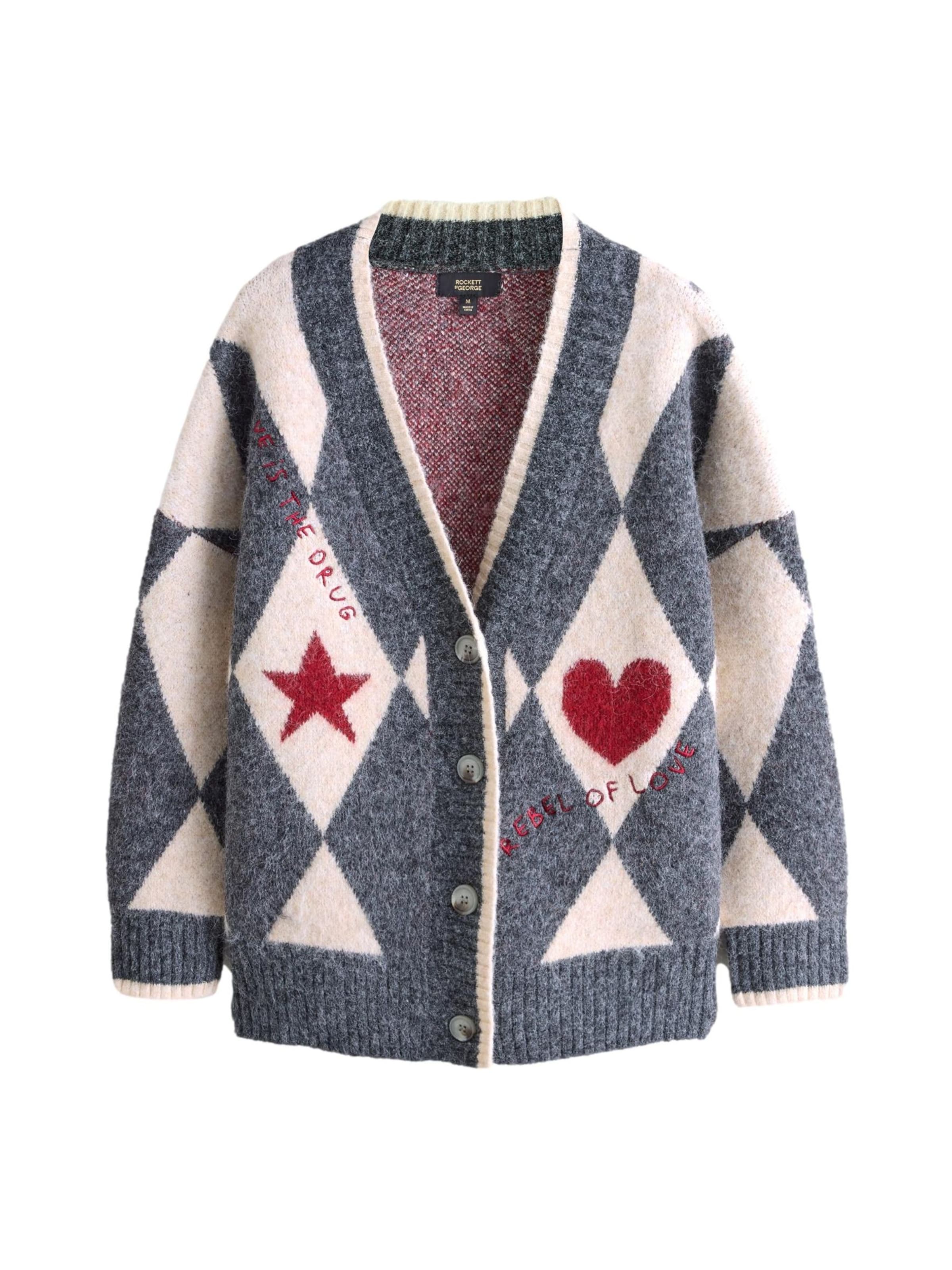 Rockett St George Strickjacke in Grau: Vorderseite