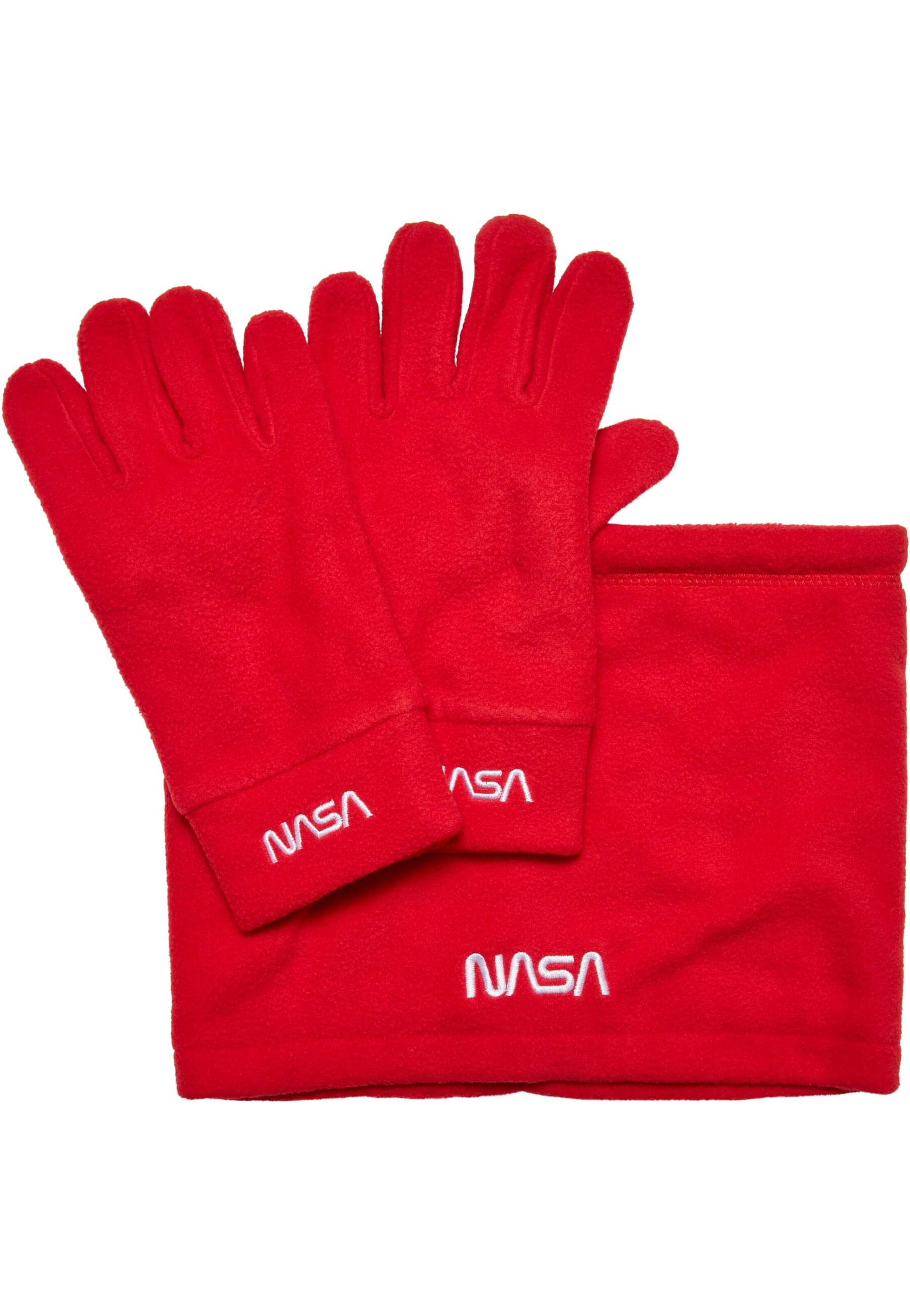Mister Tee Перчатки 'NASA' в Красный: спереди