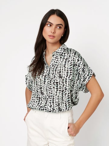 DESOTO Viskosebluse 'Florine', glatte, fließende Qualität in Grün: Vorderseite