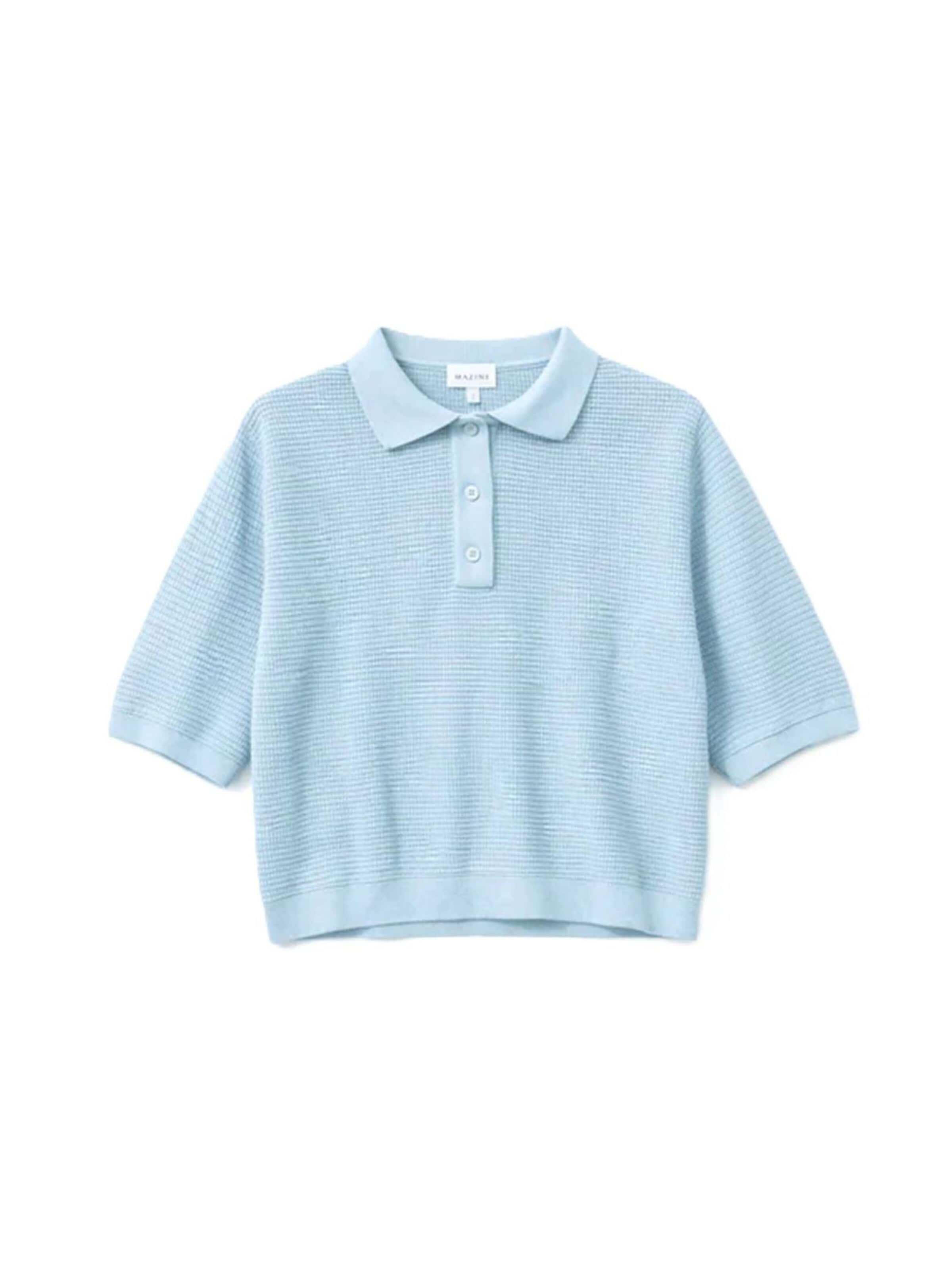 mazine Shirt 'Knit Polo' in S in Light blue, Item view