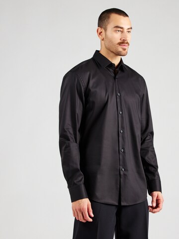 Slim fit Camicia 'HANK' di BOSS in nero: frontale
