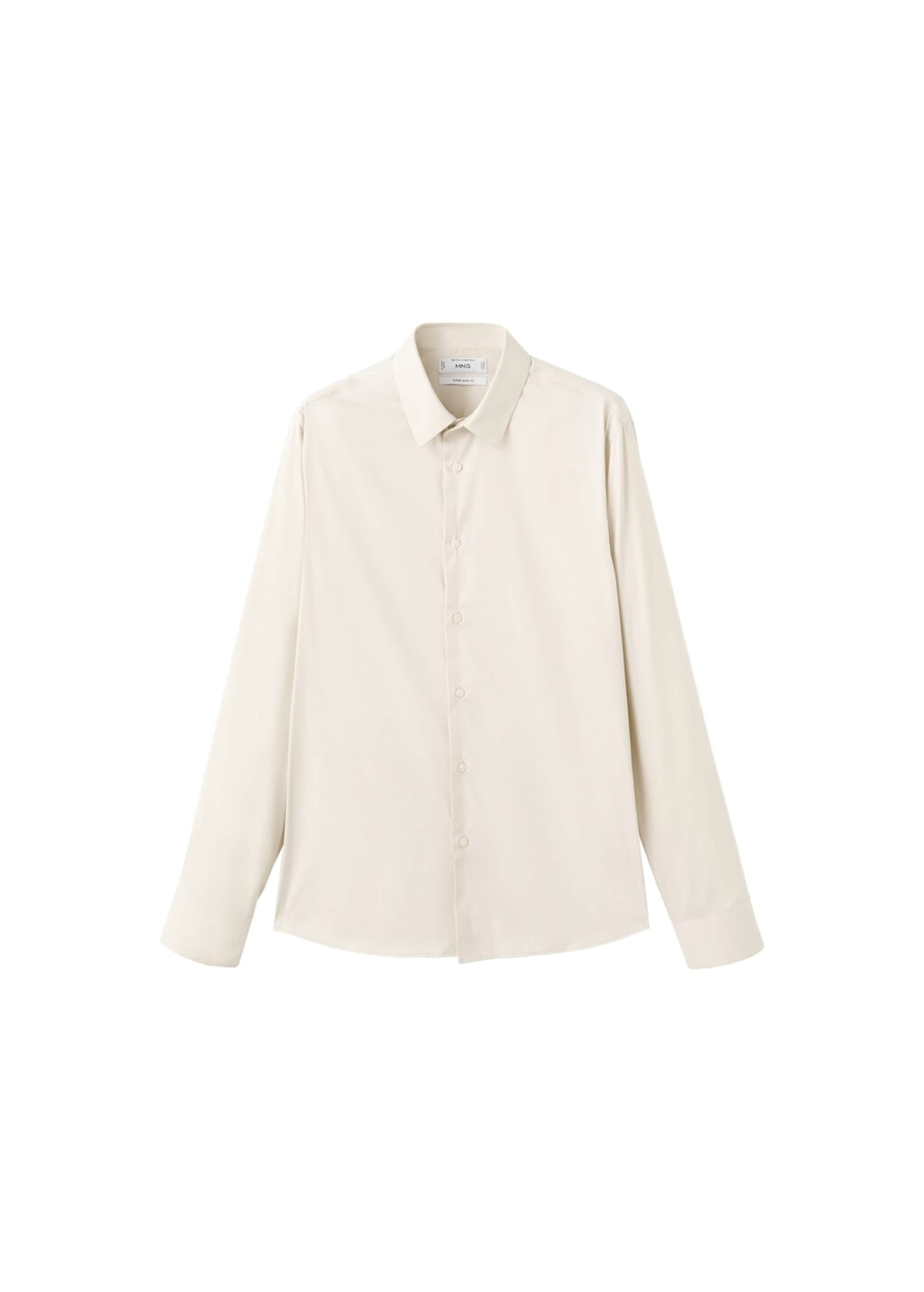 MANGO MAN Slim Fit Hemd 'Emotion' in Beige: Vorderseite
