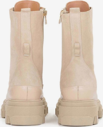 Kazar Lace-Up Ankle Boots in Beige