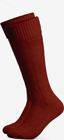 HerzSticht Traditional Socks 'Silberdistel' in Red: front