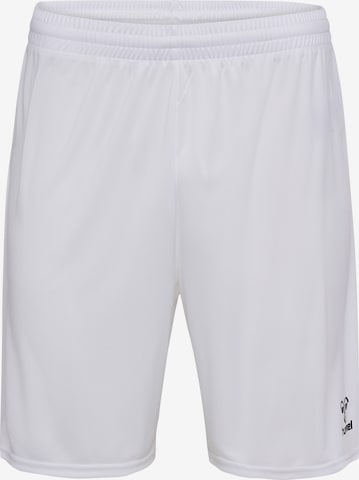 Hummel Regular Workout Pants 'ESSENTIAL' in White: front