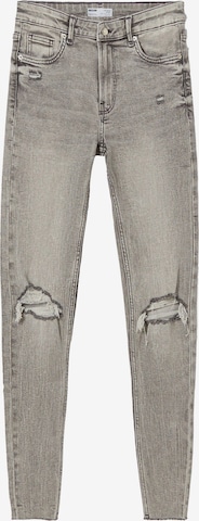 Bershka Skinny Jeans in Grey: front