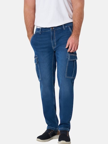 Jan Vanderstorm Loose fit Cargo Jeans ' Gunnheim ' in Blue: front
