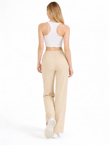 Wide Leg Pantalon 'FLORYN – Palazzohose Crinkle' fashionshowcase en beige
