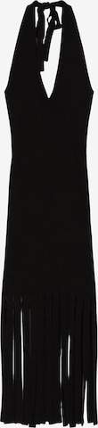 Bershka Плетена рокля в черно: отпред