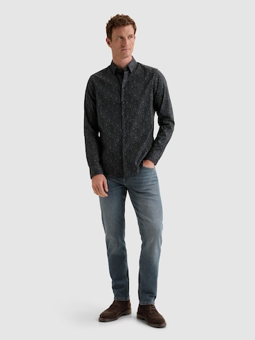 Coupe regular Chemise 'Shirt in poplin with stretch and allover print' VANGUARD en bleu