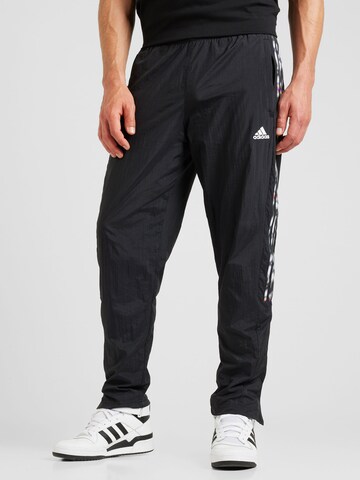 ADIDAS SPORTSWEAR Regular Workout Pants 'Pride Tiro' in Black: front