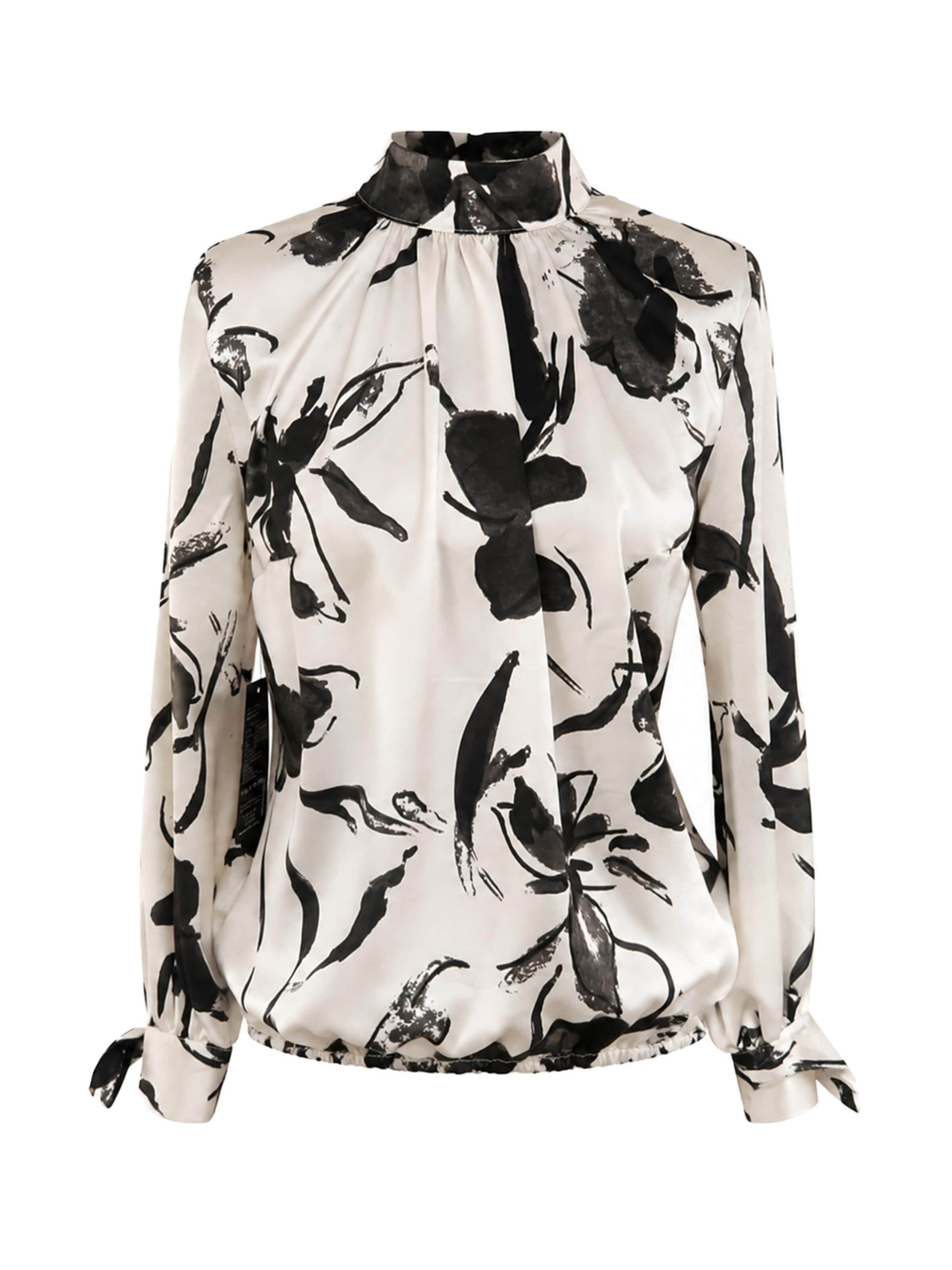 REGINA FASHION Bluzka 'Blouse with Standing collar print' w kolorze beżowy: przód