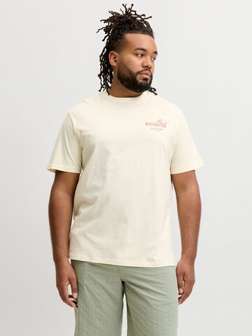 T-Shirt 'JOROriental' Jack & Jones Plus en blanc : devant