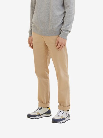 TOM TAILOR Regular Chino trousers in Beige: front