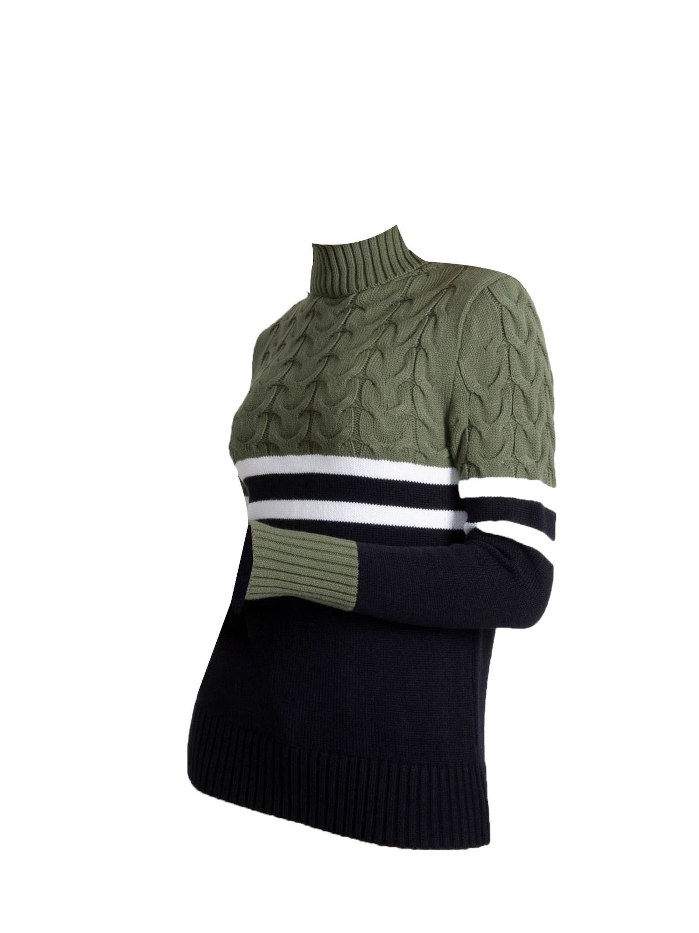 Jacey Quinn Pullover in grün / schwarz / weiß, Produktansicht