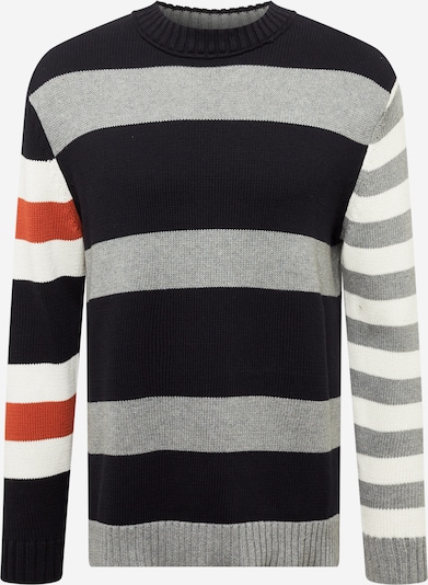 Only & Sons Пуловер 'PATRICK' в морскосиньо / сив меланж / червено / бяло, Преглед на продукта