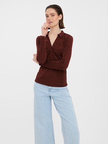 VERO MODA Shirt 'SLINKY' in Bruin: voorkant