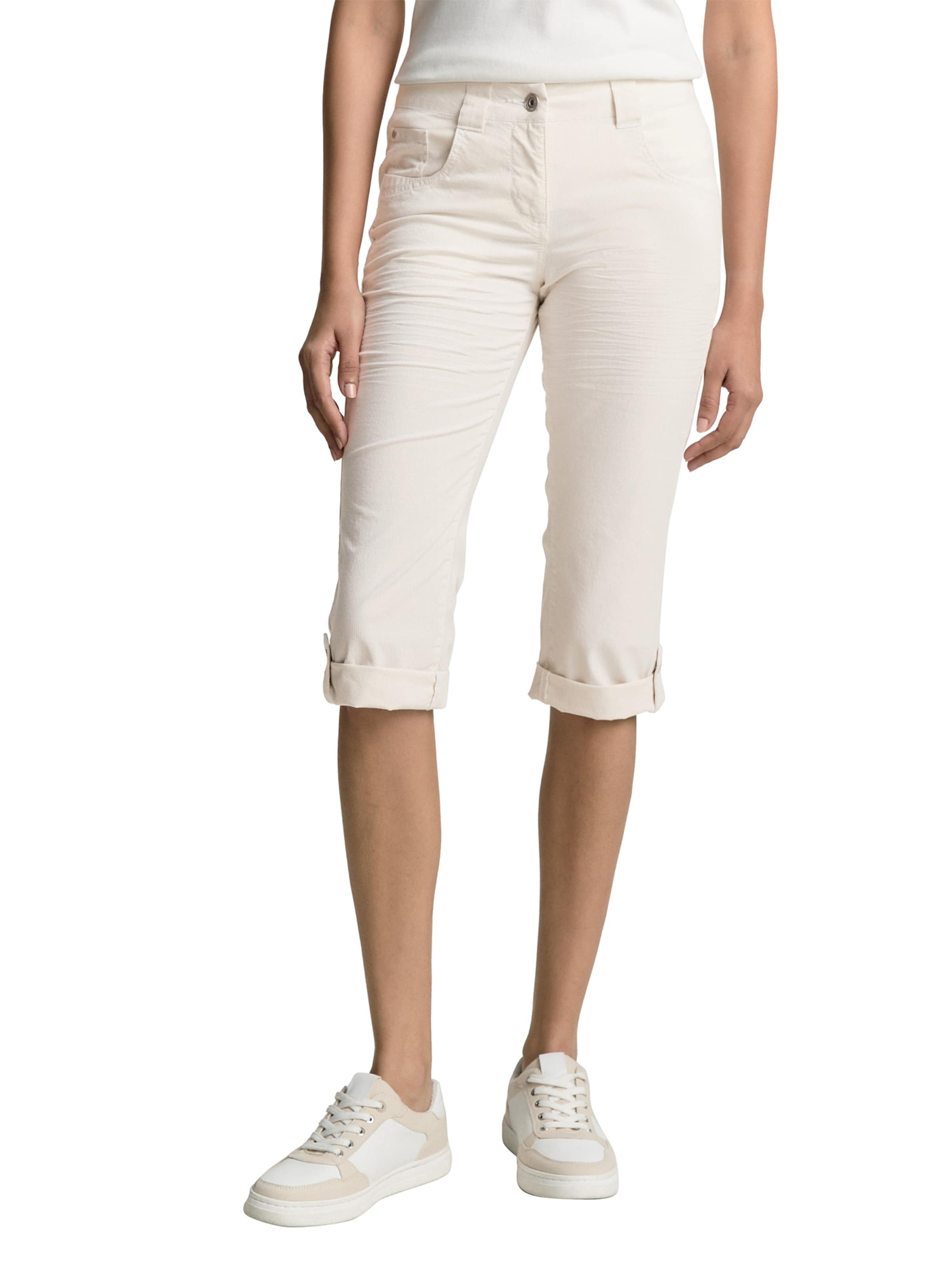 TOM TAILOR Tapered Trousers in Beige: front