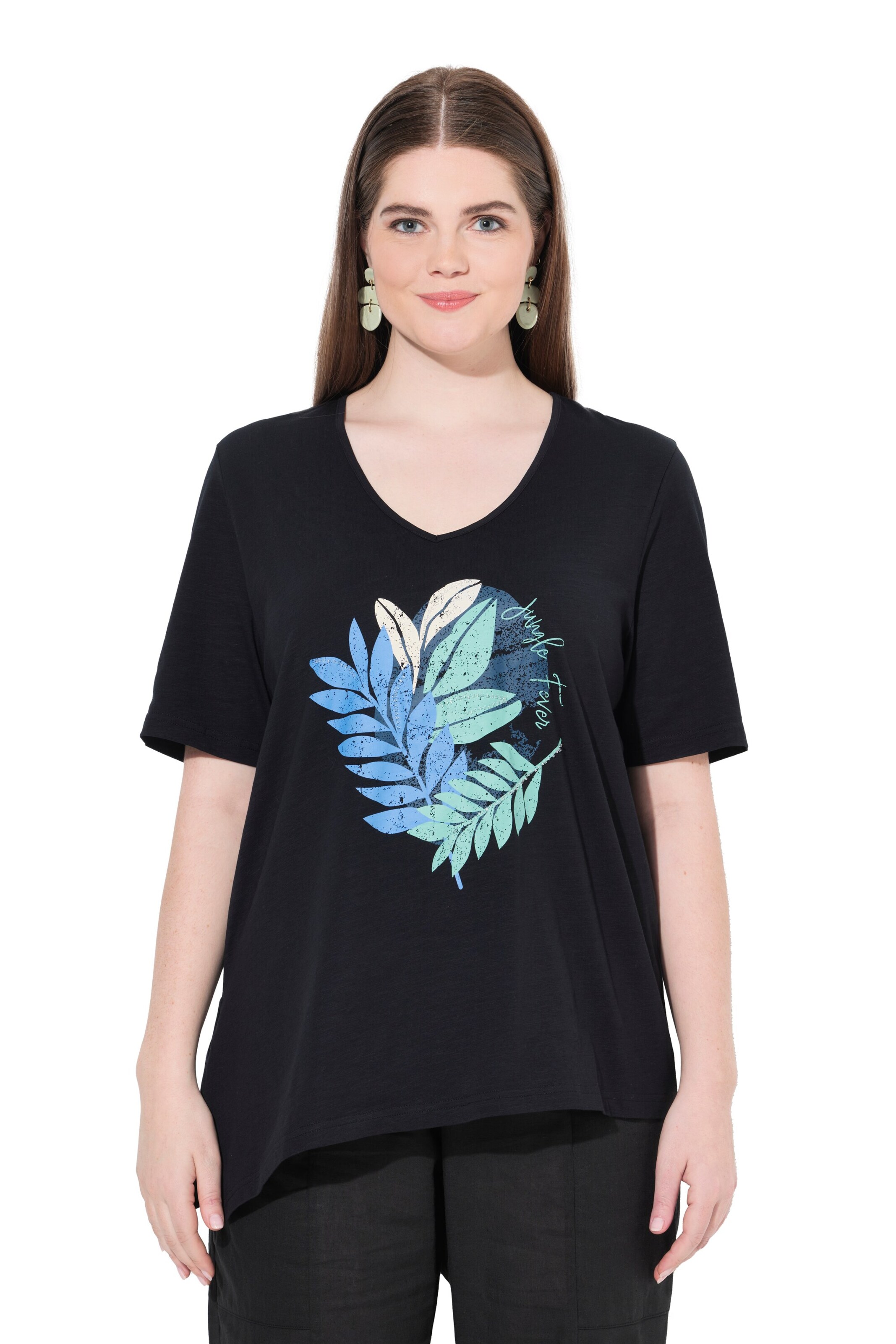 Ulla Popken Μπλουζάκι σε μαύρο: μπροστά