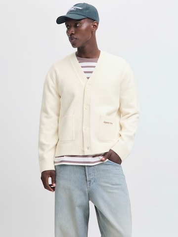 JACK & JONES Πλεκτή ζακέτα 'JORNORREBRO' σε μπεζ: μπροστά