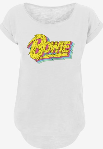 T-shirt 'David Bowie Moonlight 90s Logo' F4NT4STIC en blanc : devant