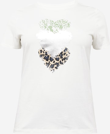 ONLY Carmakoma Majica 'CARBOOSTERY' | bela barva: sprednja stran