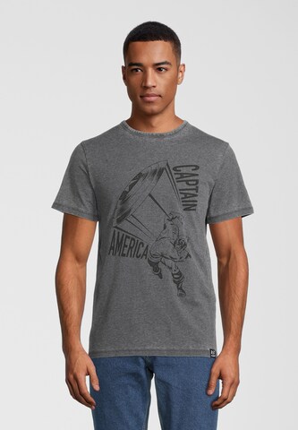 Recovered T-Shirt 'Marvel Captain America Shield' in Grau: Vorderseite